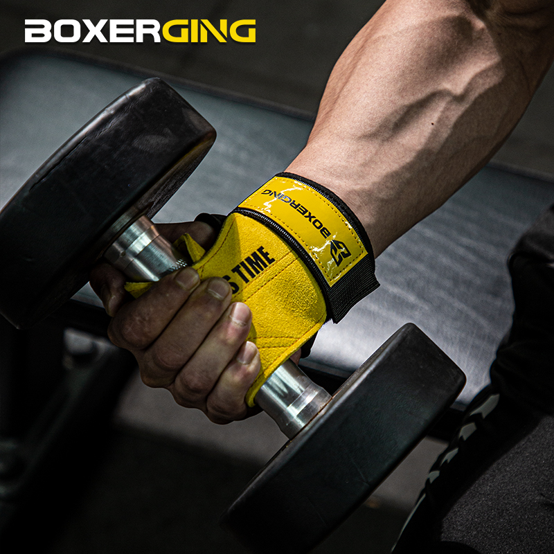 Cowhide Gym Gloves Grips Anti- - огляд і ціна Crossfit Workout Gear