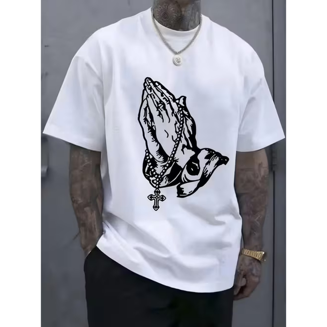 Mens Prayer Hands Cross Graphi - огляд і ціна Crossfit Gym